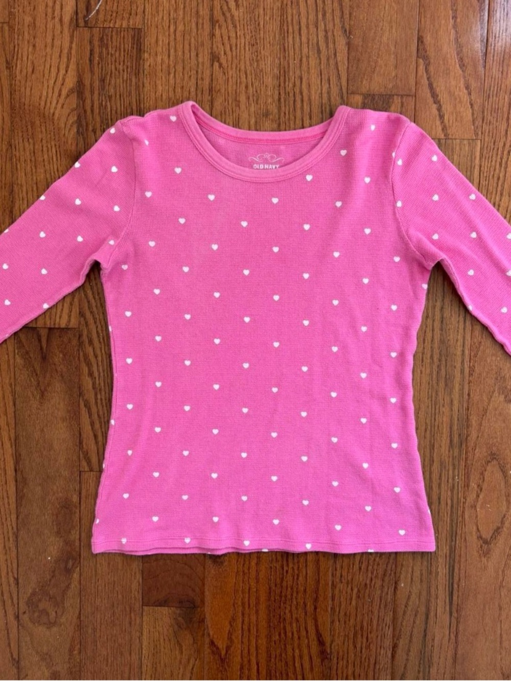 y2k pink heart long sleeve thermal by old navy